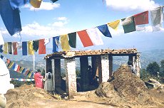 Prayer flags on the top of Phulchowki