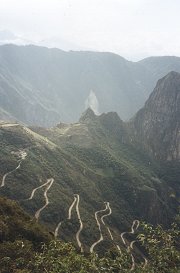 The zigzag path down to Aguas Calientes